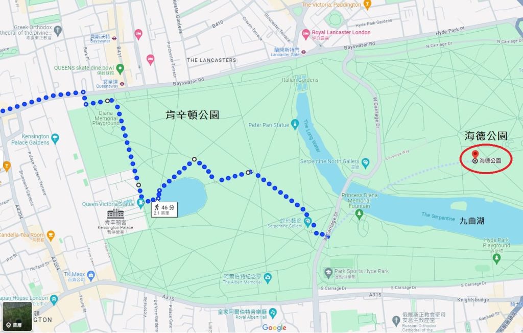 map of enterance from kensington park near queensway