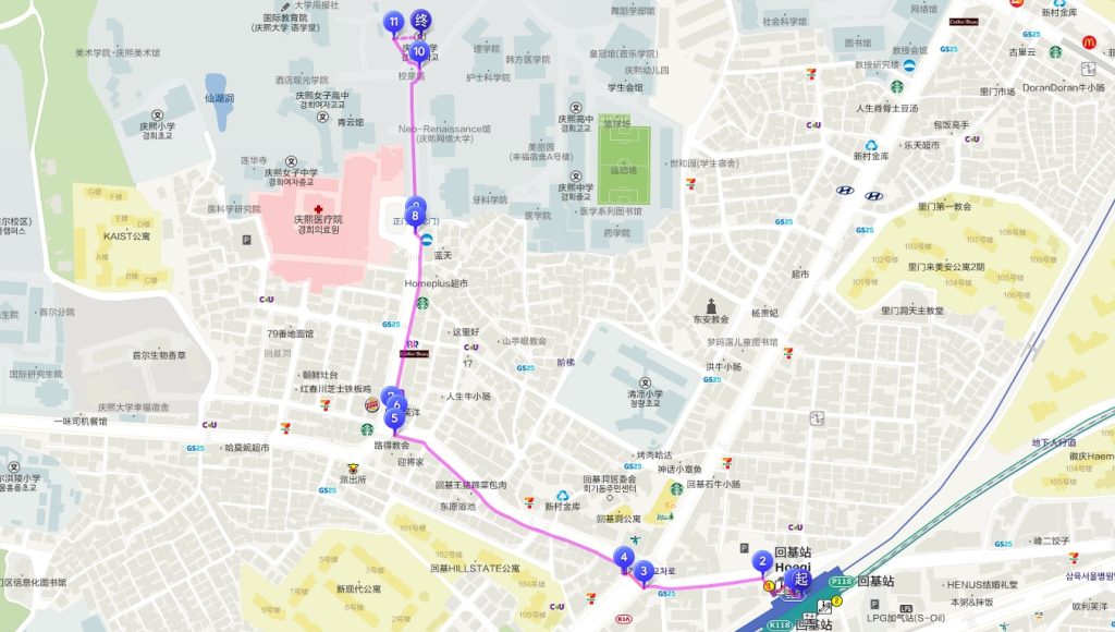 map to kyung hee university